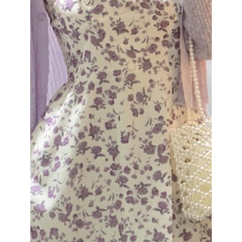 碎花雪纺吊带短裙 女夏季小个子连衣裙 细节图2